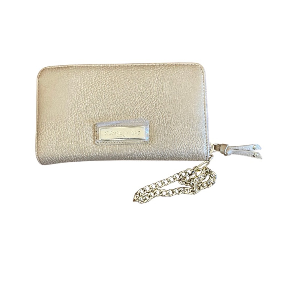 OLIVIA + JOY Metallic Gold Tone NWT Wristlet Organizer Wallet Mini Bag